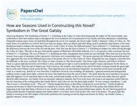 how are seasons used in constructing this novel