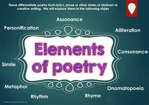 what are the 12 elements of poetry